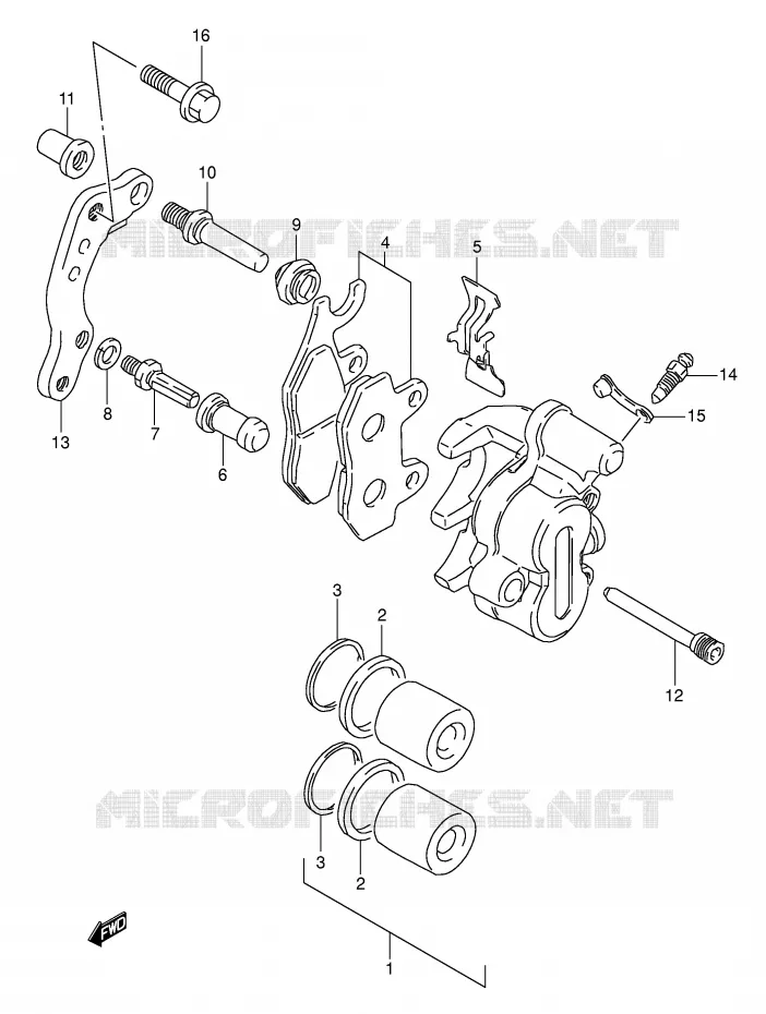 ETRIER DE FREIN AVANT (MODELE L/M) Suzuki MOTO 350 DR 1994  DR350R(E1)