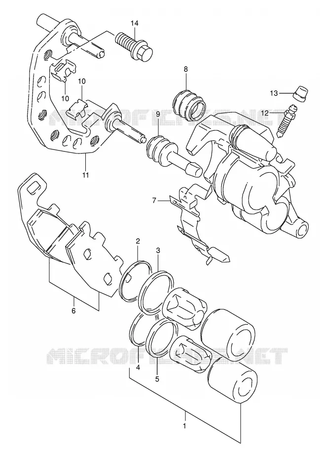 ETRIER DE FREIN AVANT (MODELE M/N/P/R/S) Suzuki MOTO 800 DR 1992  DR800SUN(E4)
