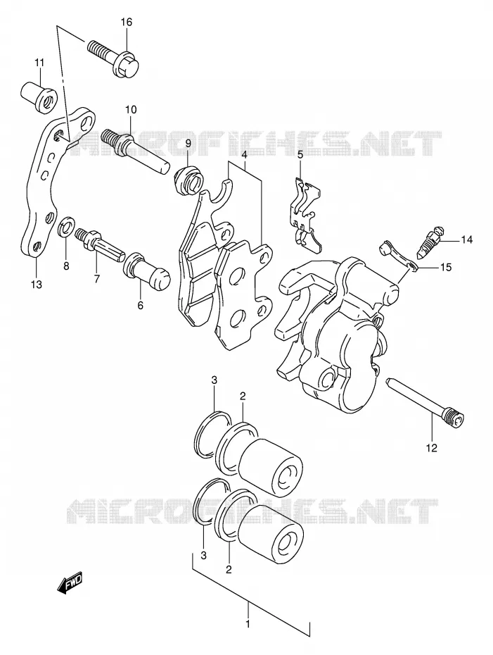 ETRIER DE FREIN AVANT (MODELE N/P/R/S/T) Suzuki MOTO 350 DR 1990  DR350L(E1)