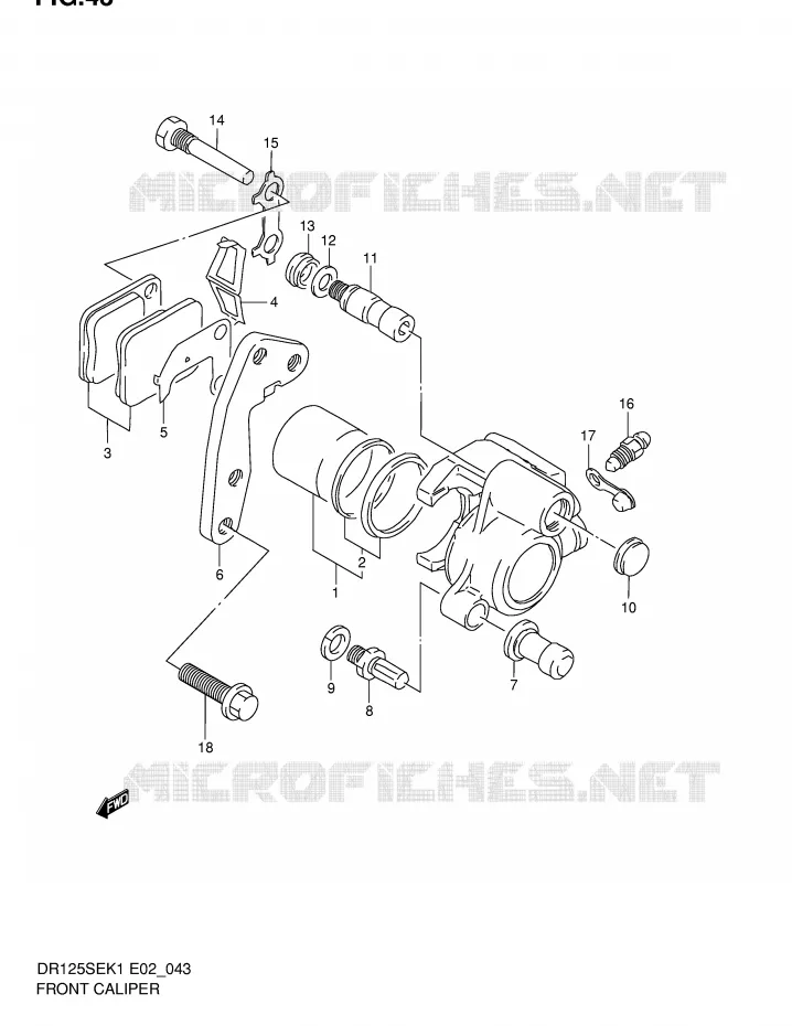 ETRIER DE FREIN AVANT Suzuki MOTO 125 DR 2001  DR125SEK1(E2)