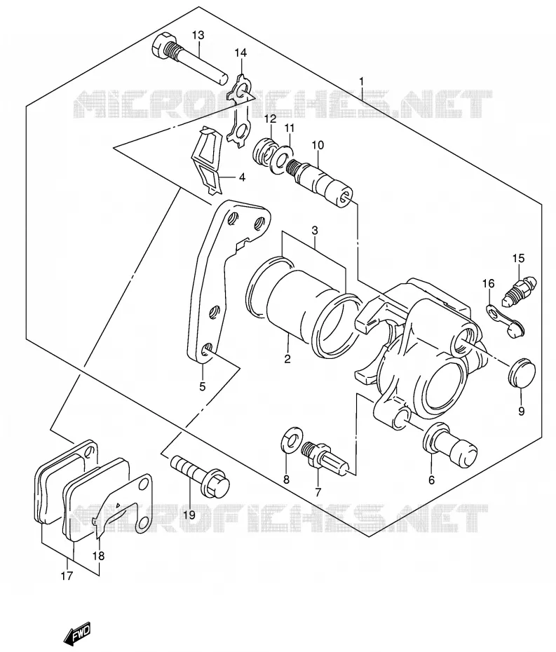 ETRIER DE FREIN AVANT Suzuki MOTO 200 DR 2005  DR200SEK5(E3/E28)