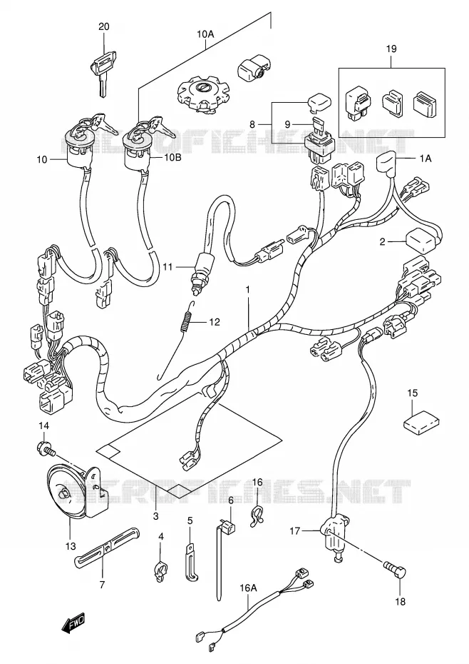 FAISCEAU ELECTRIQUE Suzuki MOTO 125 DR 1998  DR125SEW/SEUW(E4)