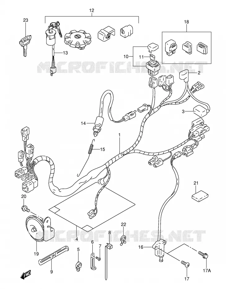 FAISCEAU ELECTRIQUE Suzuki MOTO 200 DR 1997  DR200SEV(E24)