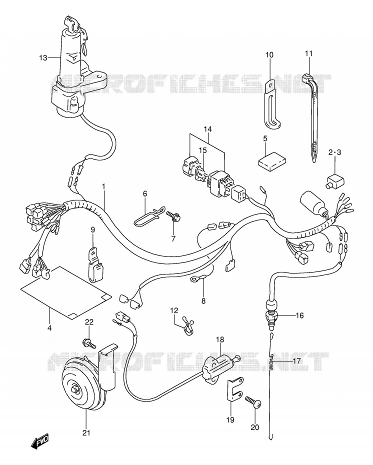 FAISCEAU ELECTRIQUE Suzuki MOTO 250 DR 1991  DR250SM(E24)