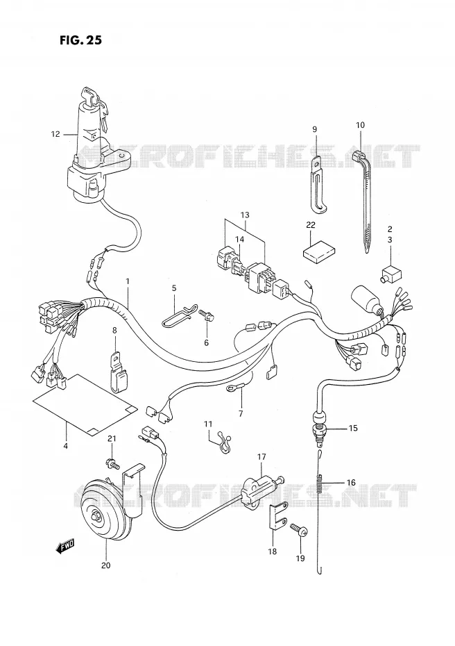 FAISCEAU ELECTRIQUE Suzuki MOTO 350 DR 1993  DR350SP(E2)