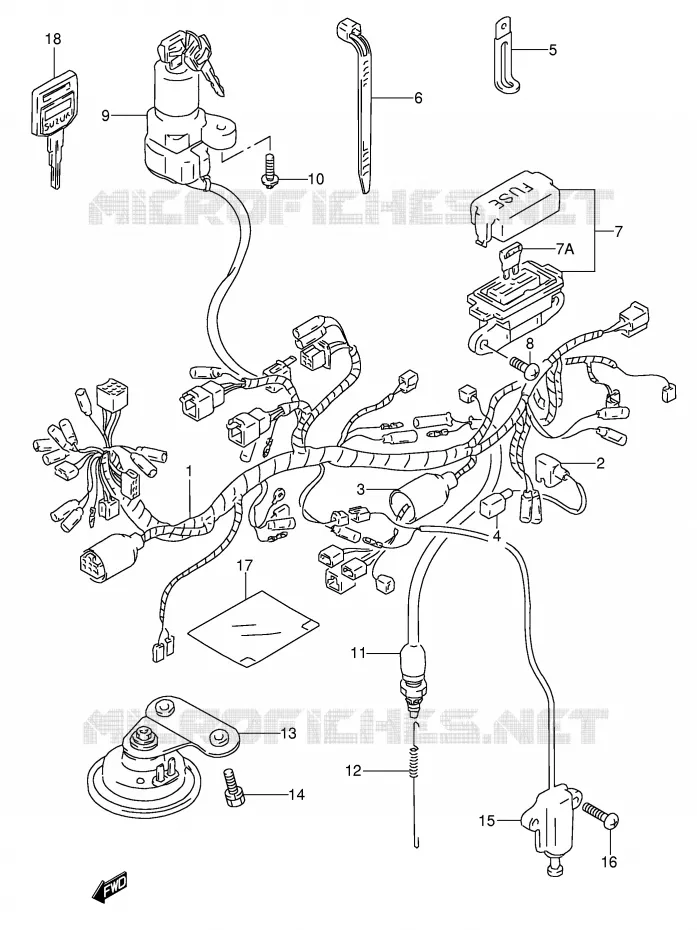 FAISCEAU ELECTRIQUE Suzuki MOTO 650 DR 1992  DR650RSEN(E4)
