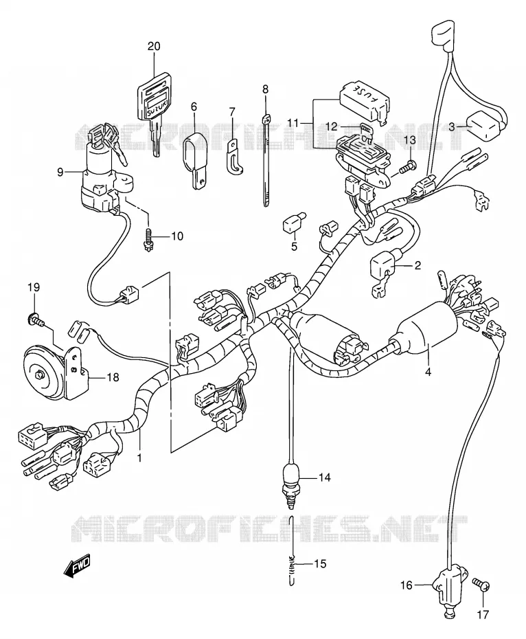 FAISCEAU ELECTRIQUE Suzuki MOTO 650 DR 1994  DR650RER(E2)