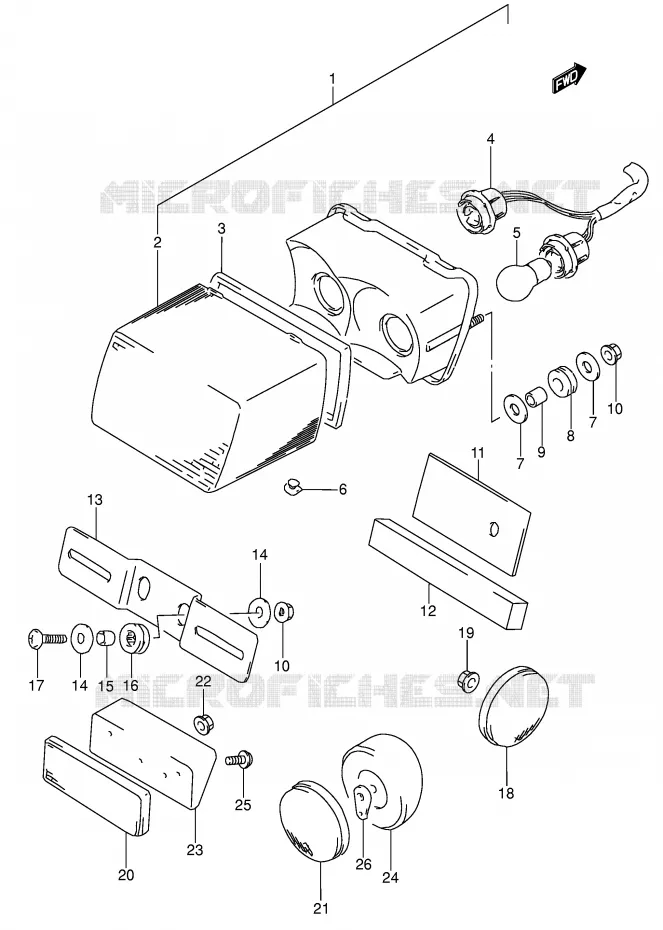 FEU ARRIERE (MODELE T) Suzuki MOTO 650 DR 1991  DR650RSEUM(E4)
