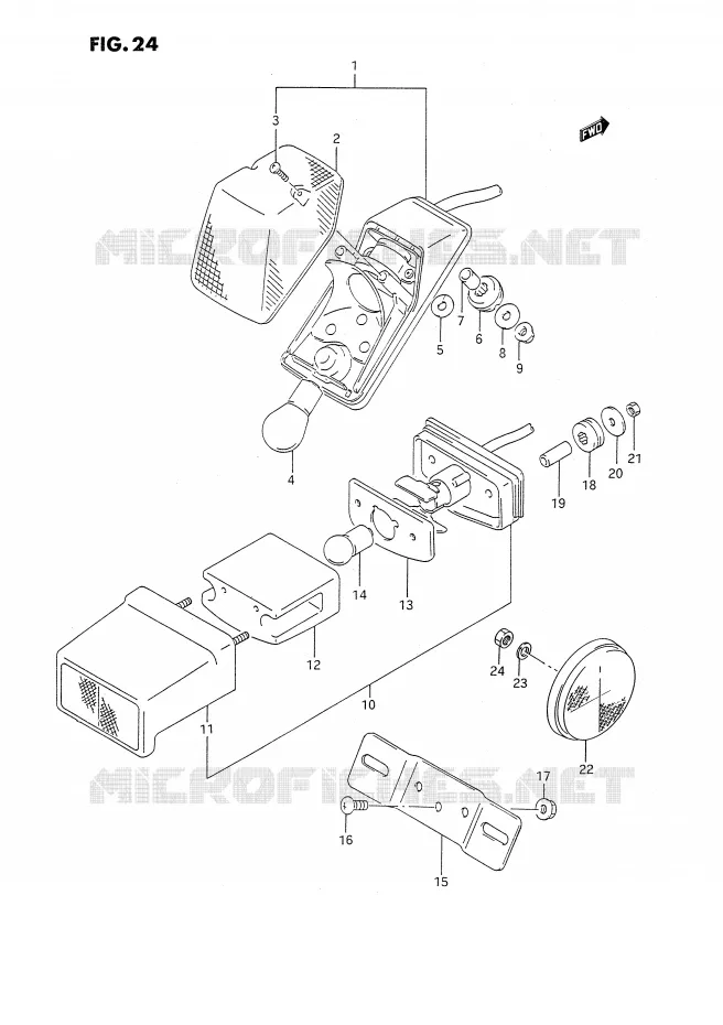 FEU ARRIERE Suzuki MOTO 350 DR 1992  DR350SN/SHN(E2)