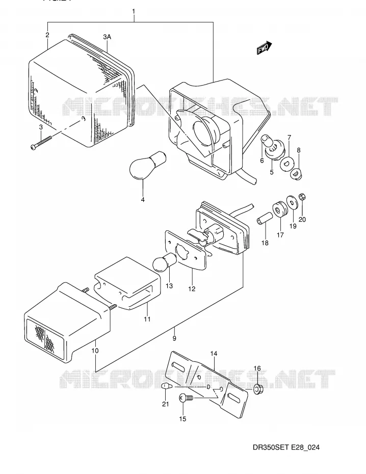 FEU ARRIERE Suzuki MOTO 350 DR 1994  DR350SER(E28)