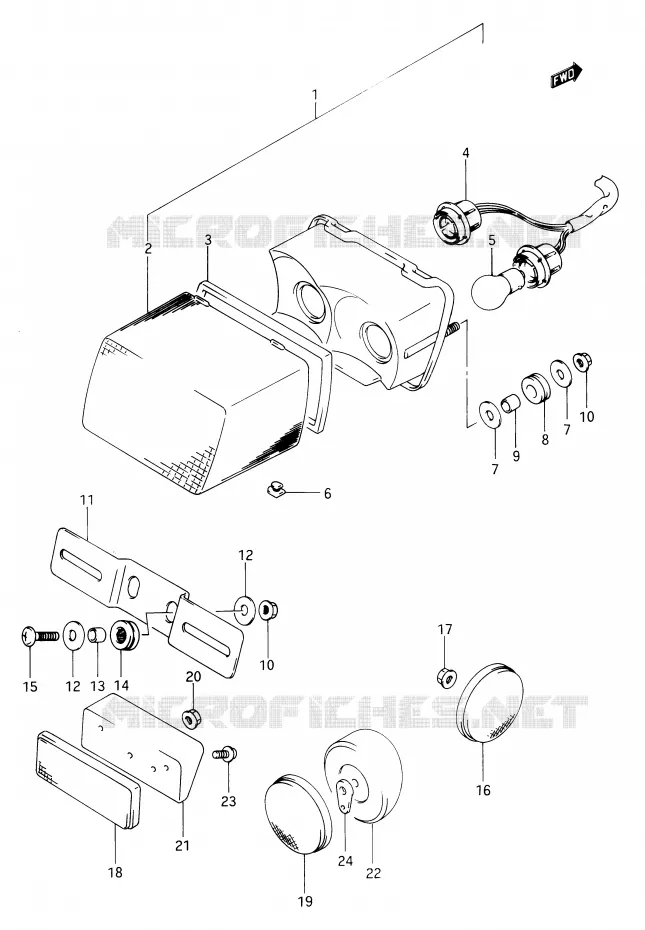FEU ARRIERE Suzuki MOTO 650 DR 1990  DR650RSL(E2)