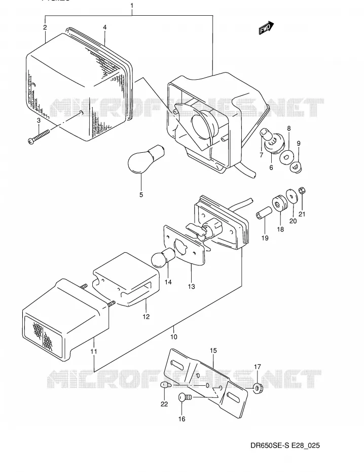 FEU ARRIERE Suzuki MOTO 650 DR 1993  DR650SP(E28)