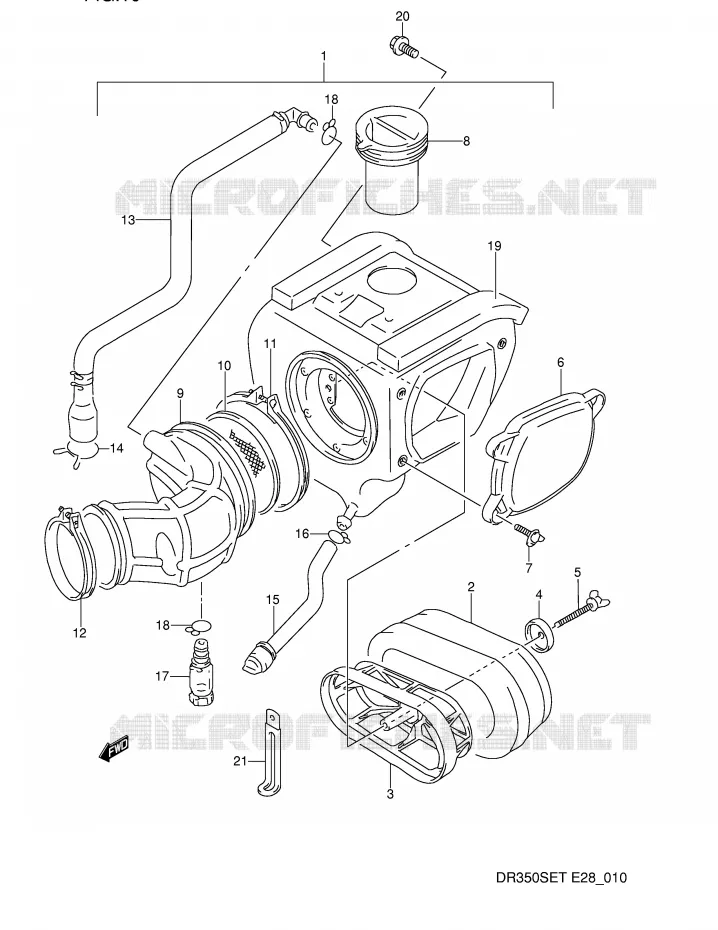 FILTRE A AIR (MODELE L/M/N/P) Suzuki MOTO 350 DR 1992  DR350SN(E28)