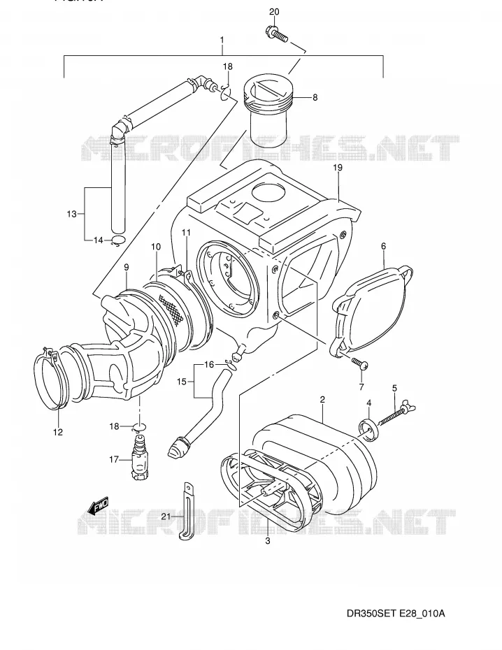 FILTRE A AIR (MODELE R/S/T) Suzuki MOTO 350 DR 1994  DR350SER(E28)
