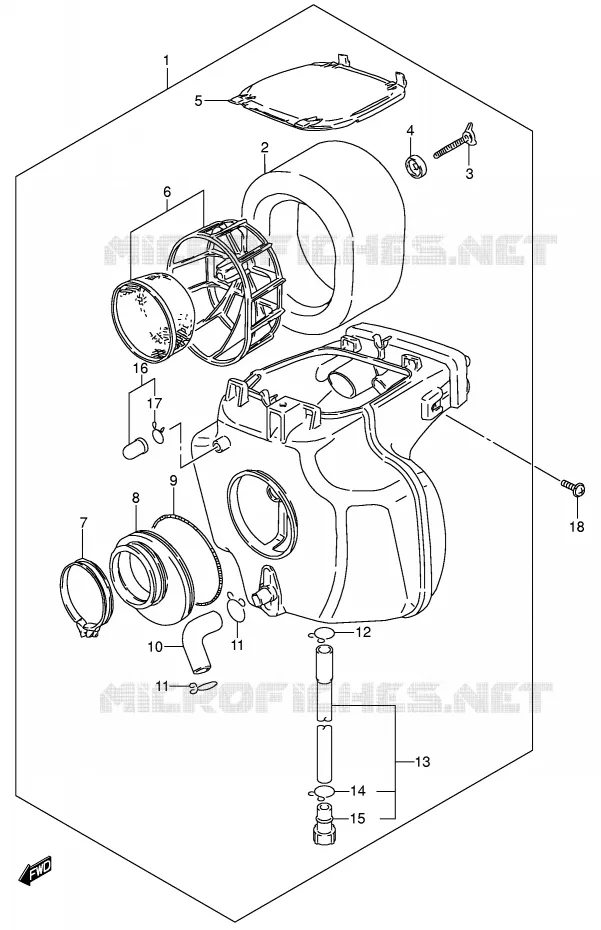 FILTRE A AIR Suzuki MOTO 200 DR 2004  DR200SEK4(E3/E28)