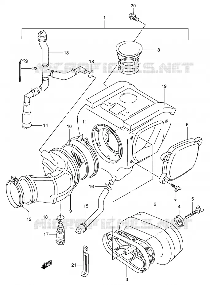 FILTRE A AIR Suzuki MOTO 350 DR 1998  DR350W(E1)