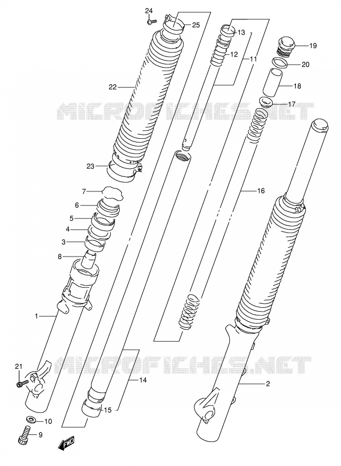 FOURCHE AVANT Suzuki MOTO 800 DR 1996  DR800ST