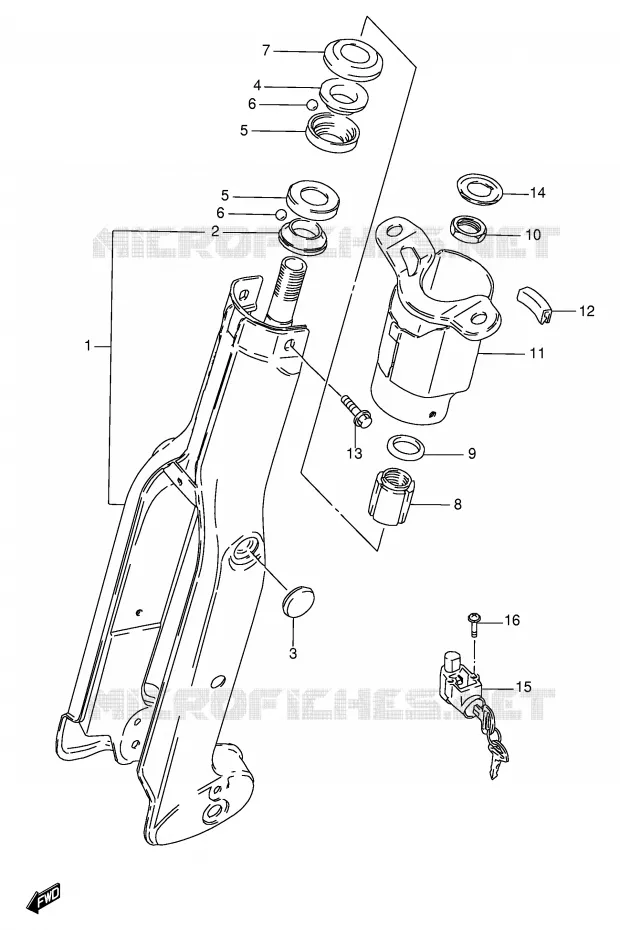 FOURCHE AVANT Suzuki SCOOTER 100 FB 1997  FB100V(E71)