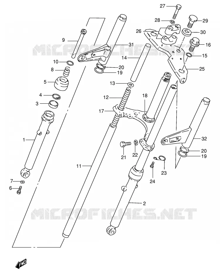 FOURCHE AVANT Suzuki SCOOTER 50 FM 1994  FM50AR(E20)
