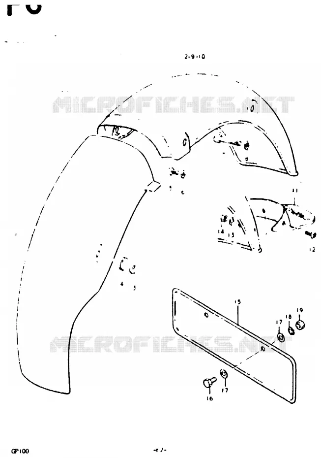 GARDE BOUE ARRIERE Suzuki MOTO 100 GP 1992  GP100N(C/N)