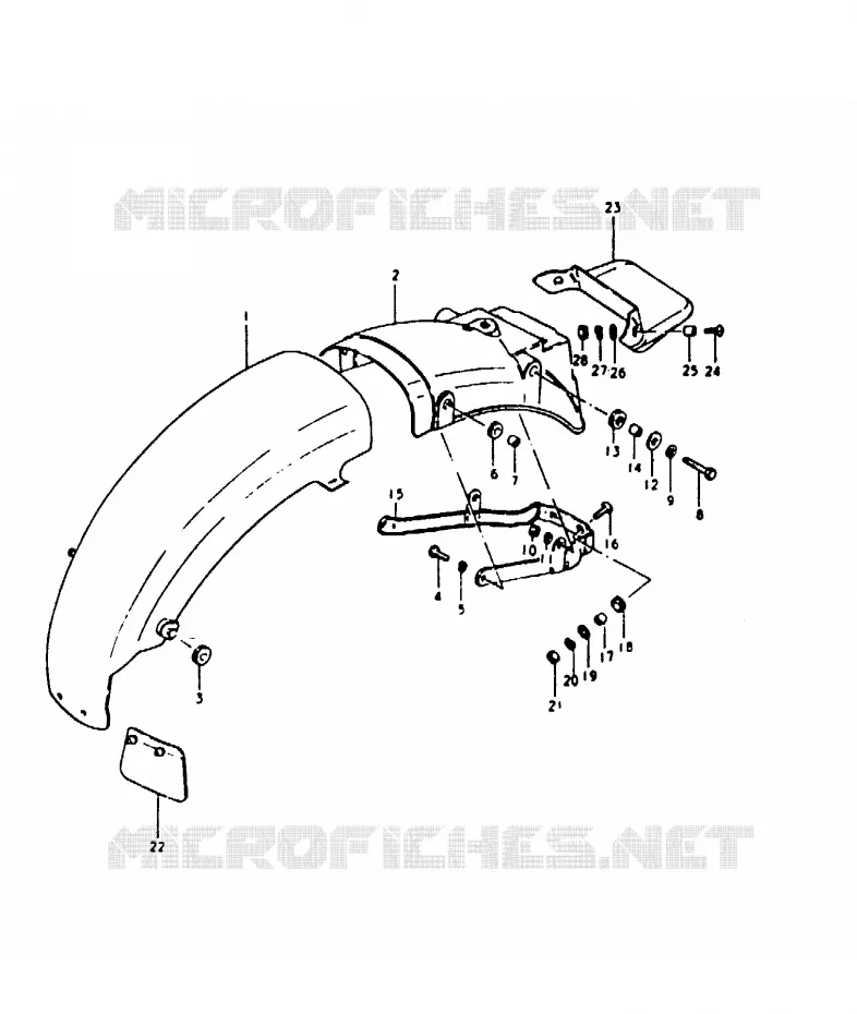 GARDE BOUE ARRIERE Suzuki MOTO 1000 GS 1980  GS1000HT(T)