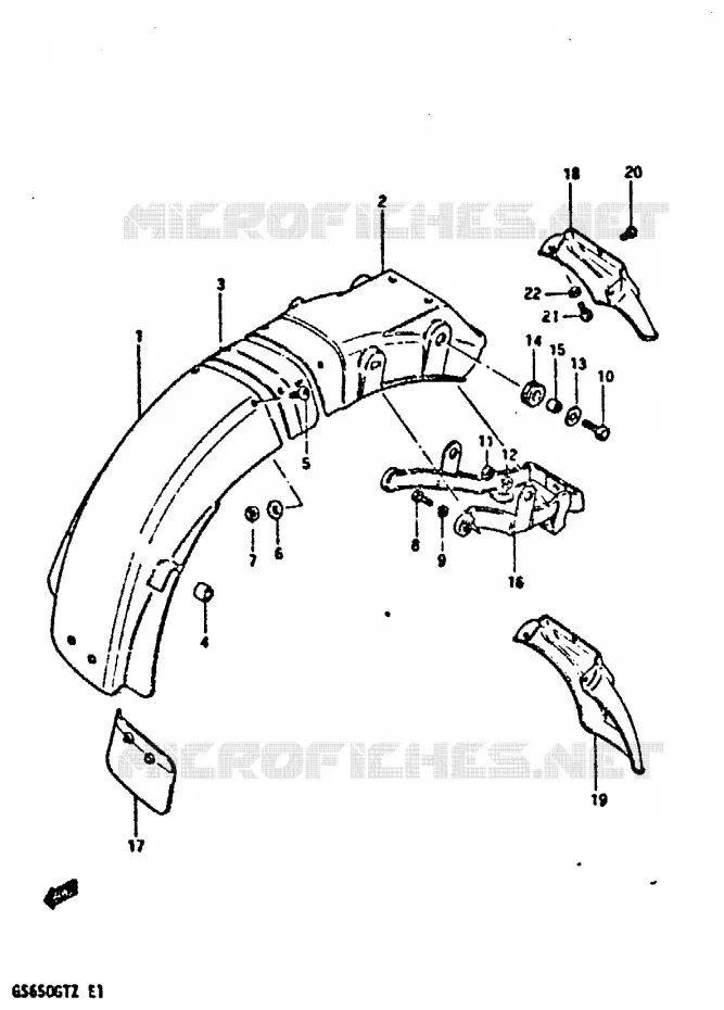 GARDE BOUE ARRIERE Suzuki MOTO 650 GS 1982  GS650GTZ(X/Z)
