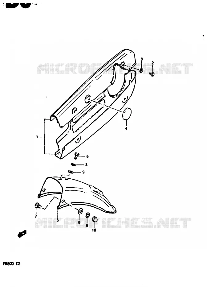 GARDE BOUE ARRIERE Suzuki SCOOTER 80 FR 1983  FR80D