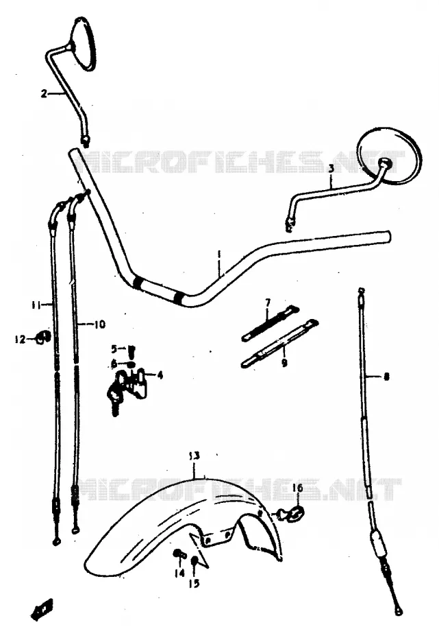 GUIDON - GARDE BOUE AVANT Suzuki MOTO 400 GS 1978  GS400EC(C/N)