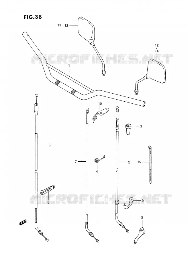 GUIDON (DR350SL/SM,DR350SN/SP/SR E24) Suzuki MOTO 350 DR 1994  DR350SR/SHR(E2)