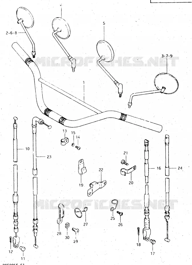 GUIDON (MODELE D) Suzuki MOTO 500 DR 1983  DR500SD(E1)