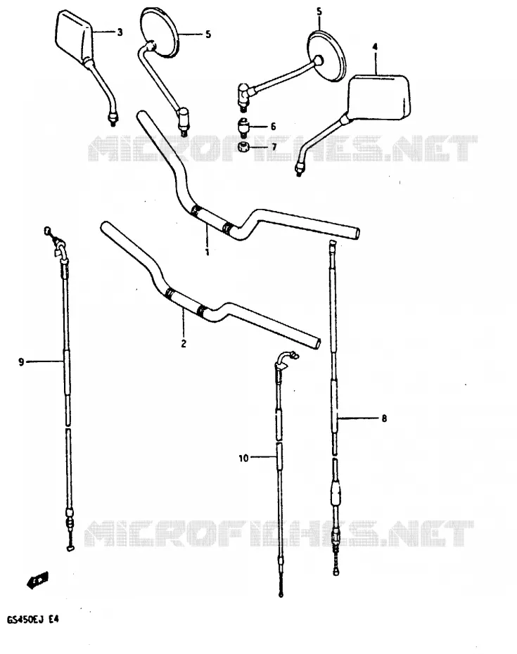GUIDON (MODELE J) Suzuki MOTO 450 GS-S 1986  GS450SG(E/F/G/H/J)