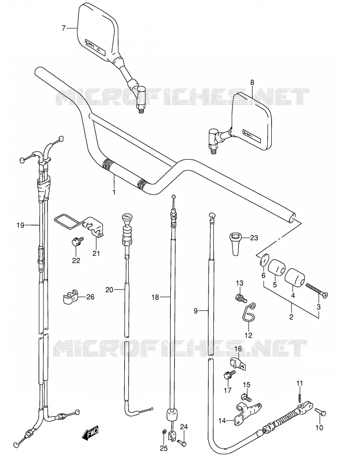 GUIDON (MODELE N/P/R/S/T) Suzuki MOTO 650 DR 1993  DR650RSEP(E4)