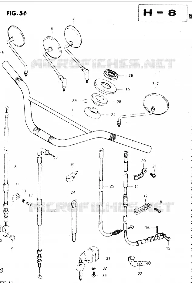 GUIDON Suzuki MOTO 250 DR 1983  DR250SD(E1)