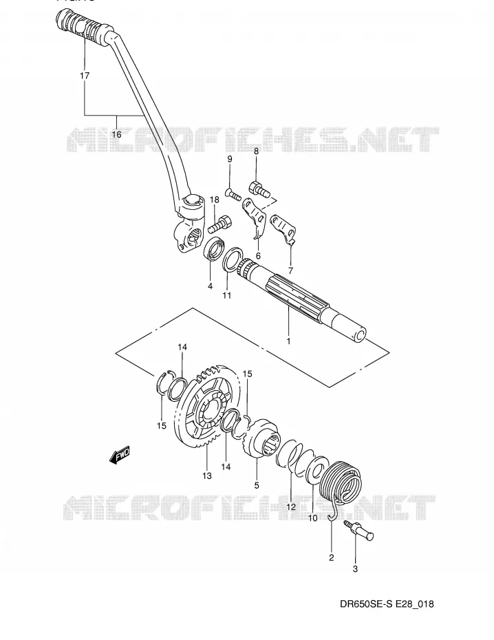 KICK  (MODELE N/P) Suzuki MOTO 650 DR 1995  DR650SES(E28)