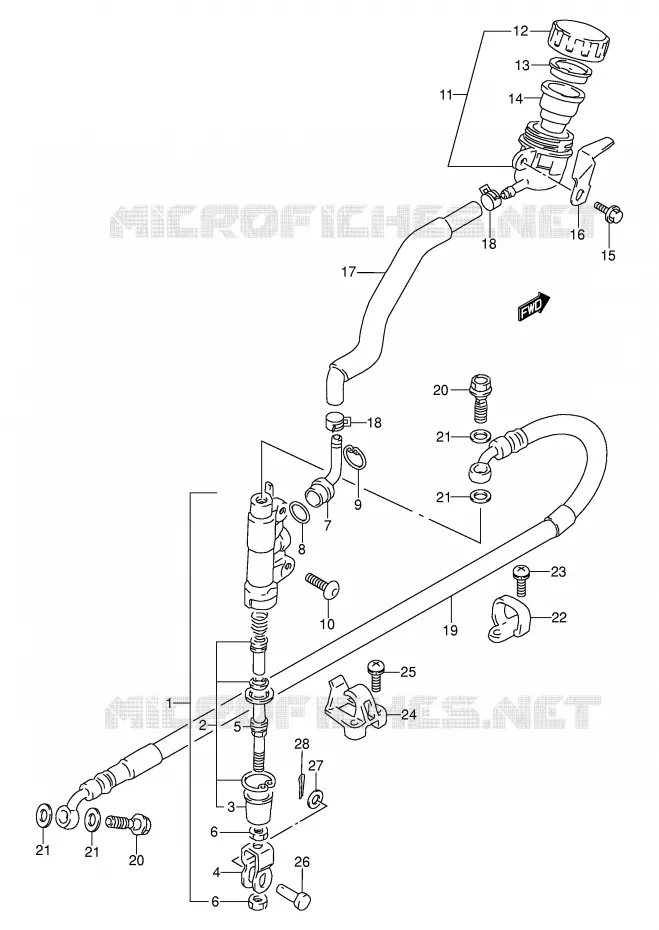 MAITRE CYLINDRE ARRIERE Suzuki MOTO 250 DR 1990  DR250SL(E24)