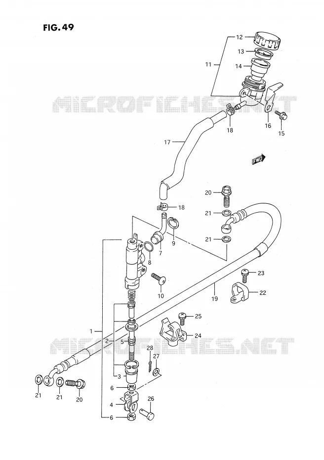 MAITRE CYLINDRE ARRIERE Suzuki MOTO 350 DR 1992  DR350SHN(E2)