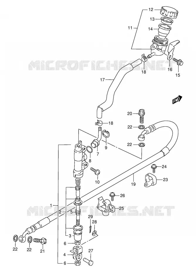 MAITRE CYLINDRE ARRIERE Suzuki MOTO 350 DR 1997  DR350SEV(E2)