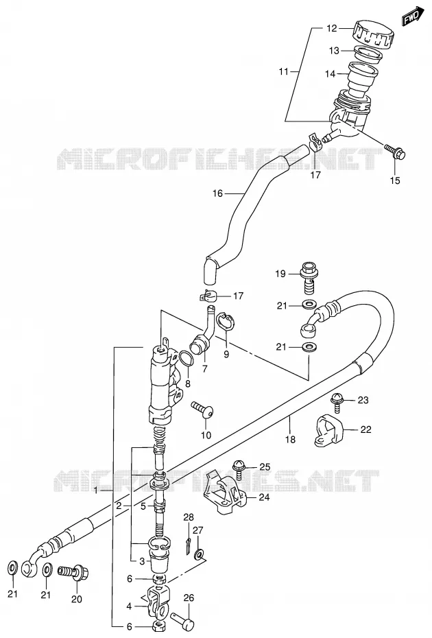 MAITRE CYLINDRE ARRIERE Suzuki MOTO 350 DR 1999  DR350X(E1)