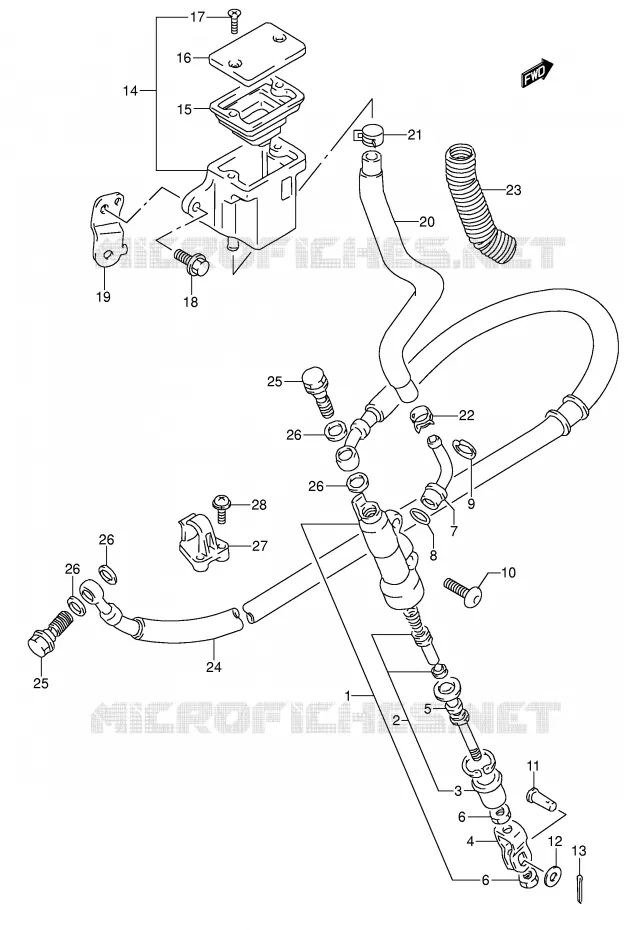 MAITRE CYLINDRE ARRIERE Suzuki MOTO 650 DR 1992  DR650RSEN(E4)