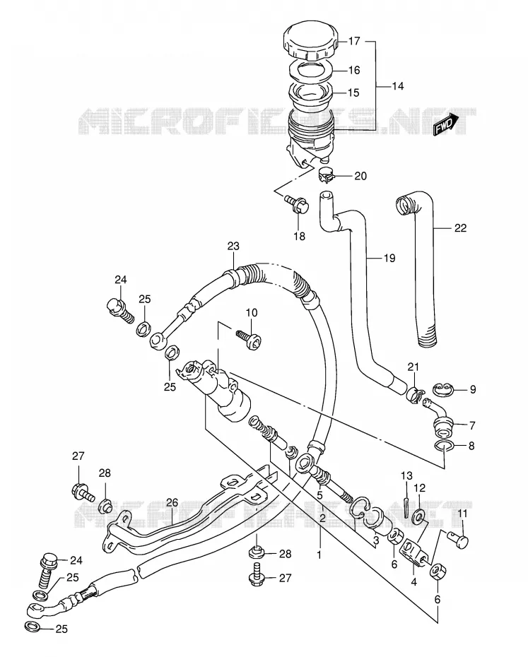 MAITRE CYLINDRE ARRIERE Suzuki MOTO 800 DR 1996  DR800SUT