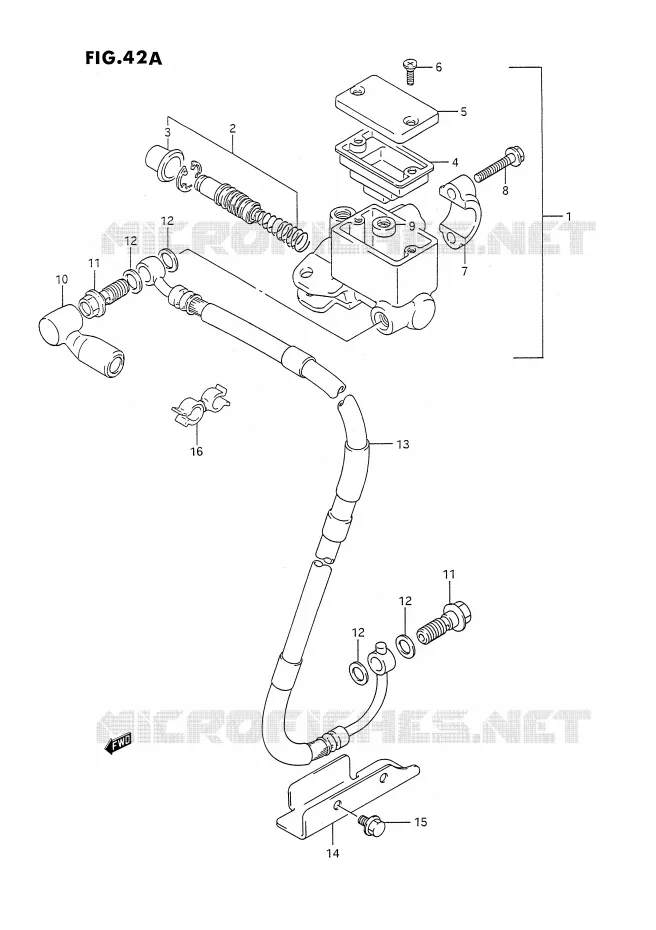 MAITRE CYLINDRE AVANT (DR350SHN/SHP/SHR) Suzuki MOTO 350 DR 1993  DR350SHP(E2)