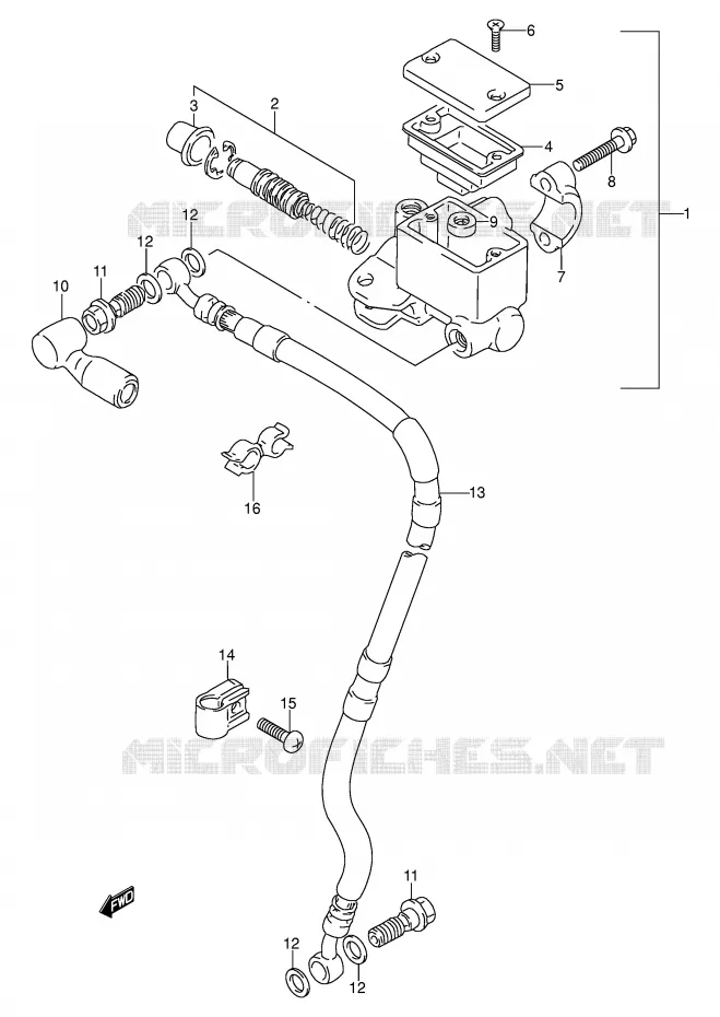 MAITRE CYLINDRE AVANT Suzuki MOTO 250 DR 1992  DR250SN(E24)
