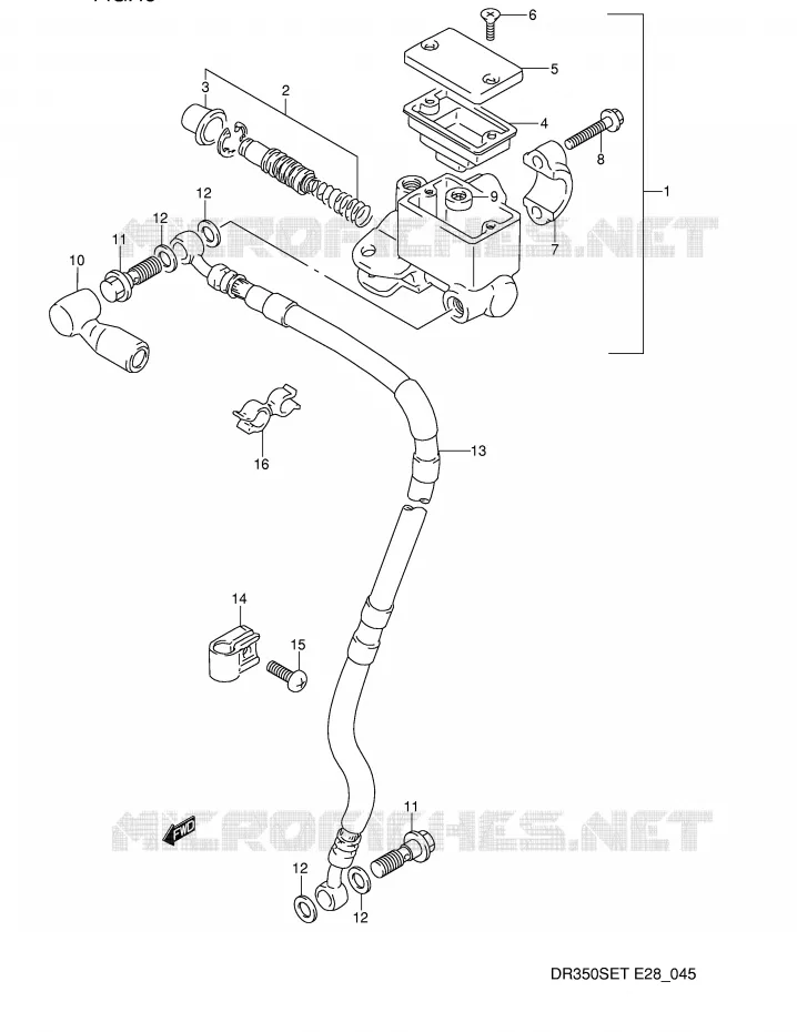 MAITRE CYLINDRE AVANT Suzuki MOTO 350 DR 1991  DR350SM(E28)