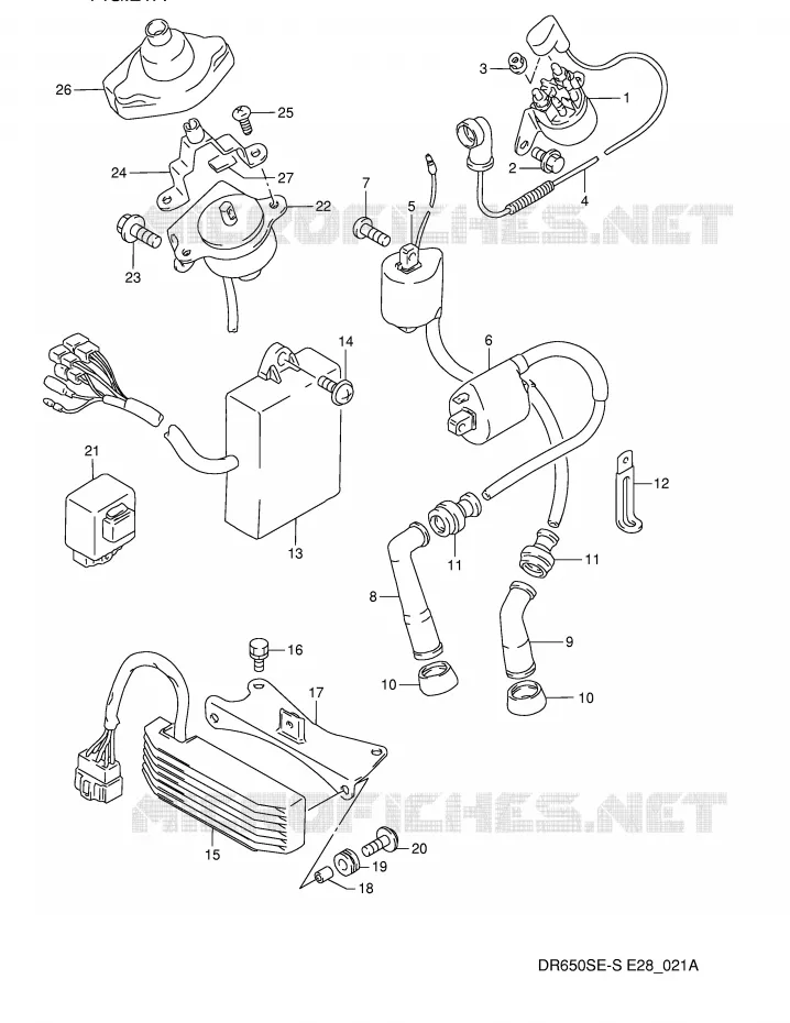 PARTIE ELECTRIQUE (MODELE R/S) Suzuki MOTO 650 DR 1994  DR650SER(E28)