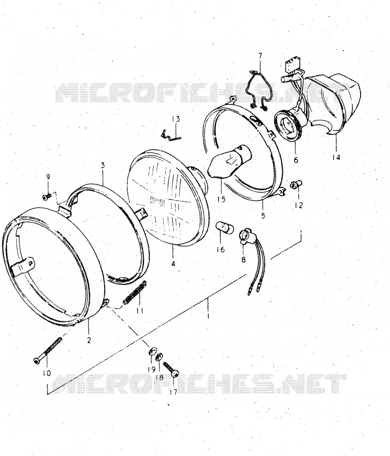PHARE (MODELE E E2) Suzuki MOTO 500 DR 1984  DR500SE(E1)
