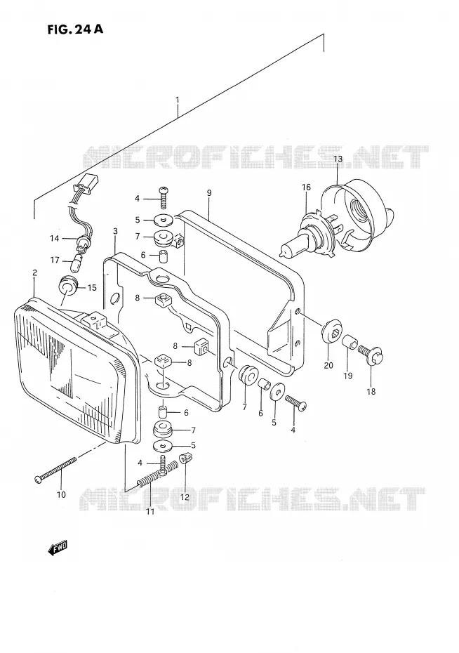 PHARE (MODELE R) Suzuki MOTO 650 DR 1994  DR650RUR(E4)
