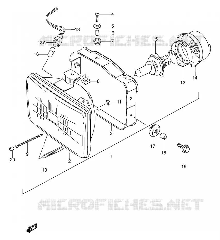 PHARE Suzuki MOTO 250 DR 1993  DR250SP(E24)
