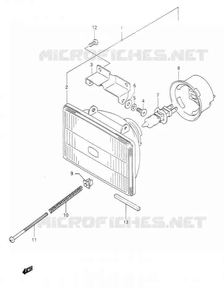 PHARE Suzuki MOTO 350 DR 1991  DR350M(E28)