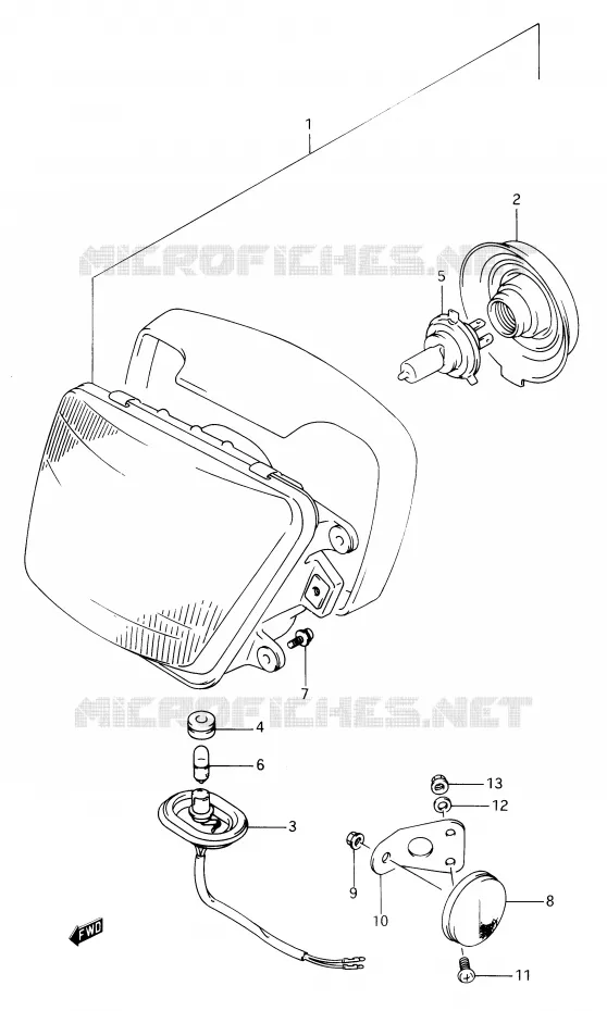 PHARE Suzuki MOTO 650 DR 1990  DR650RSUL(E2)