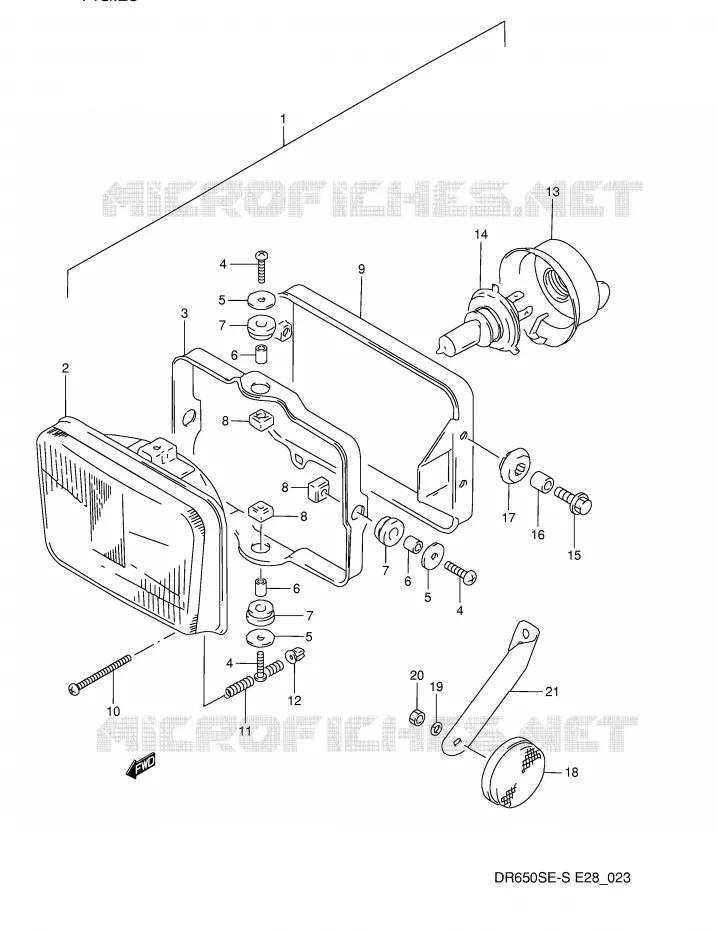 PHARE Suzuki MOTO 650 DR 1992  DR650SN(E28)